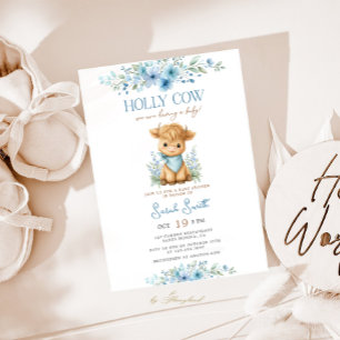 Invitación Holy Cow Baby Shower Boy