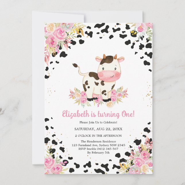 Invitación Holy Cow Birthday Invitation (Anverso)