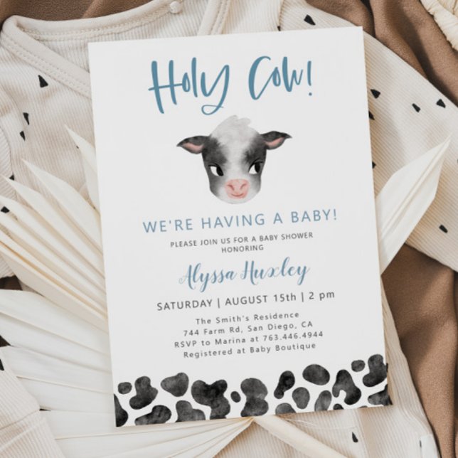 Invitación Holy Cow Boy Baby Shower (Subido por el creador)