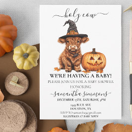 Invitación Holy Cow Halloween Highland Calf Baby Shower