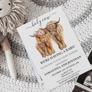 Invitación Holy Cow Highland Calf Parejas de Baby Shower