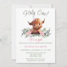HOLY COW HIGHLAND MODERNA PINK BABY SHOWER