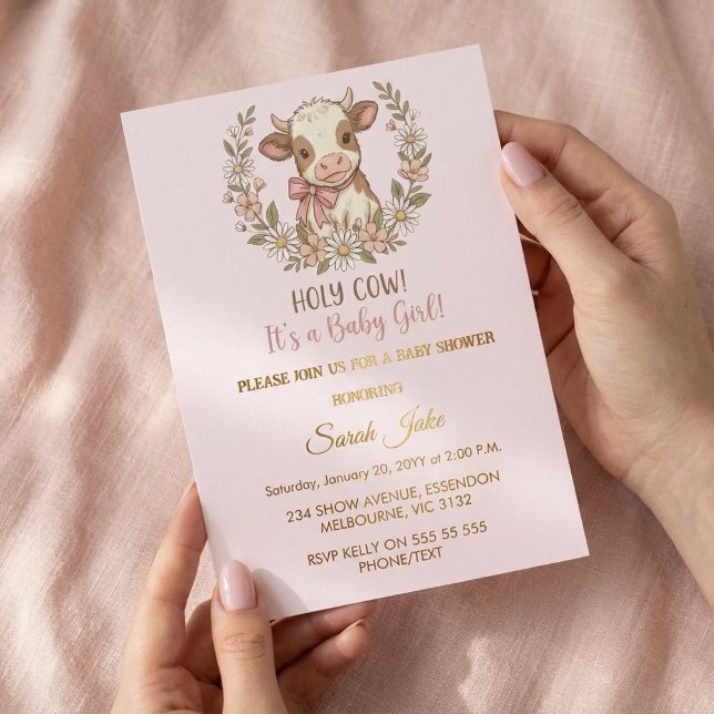 Invitación Holy Cow It's a Baby Girl Shower (Subido por el creador)