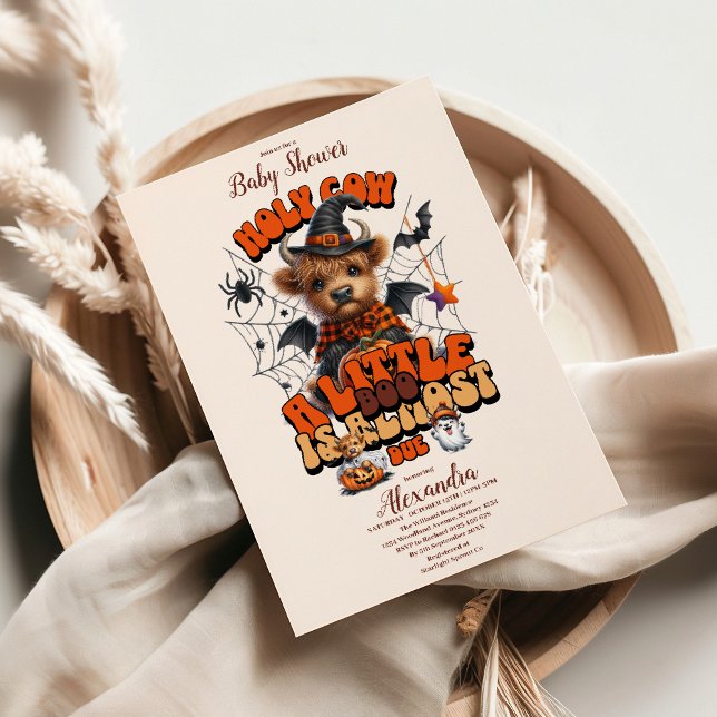 Invitación Holy Cow Little Boo Halloween Baby Shower (Subido por el creador)