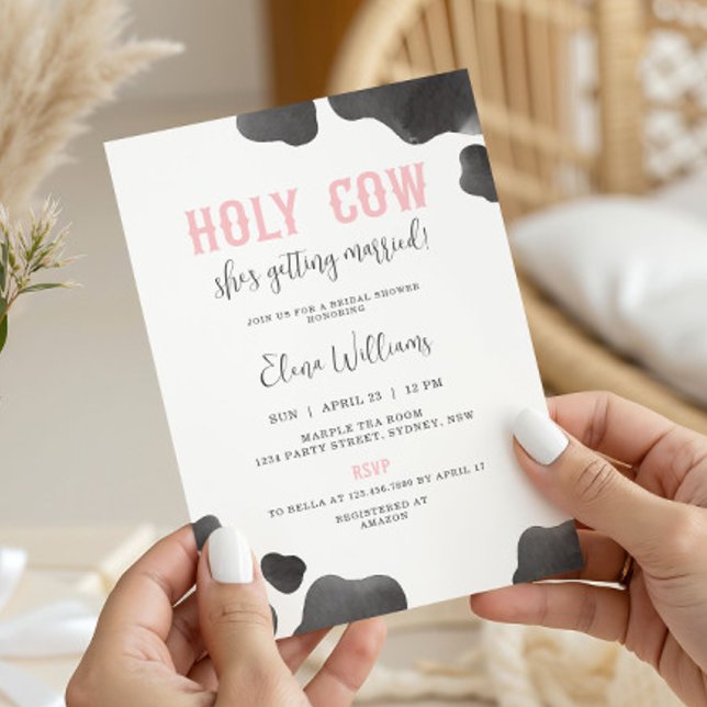 Invitación Holy Cow She's Getting Married Bridal Shower (Subido por el creador)