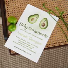 Invitación Holy Guacamole Avocado Parents Fiesta Baby Shower