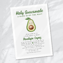 Invitación Holy Guacamole Cute Aguacate Baby Shower