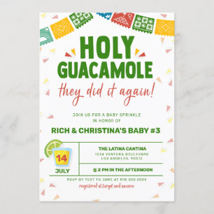 INVITACIÓN HOLY GUACAMOLE FIESTA BABY SHOWER