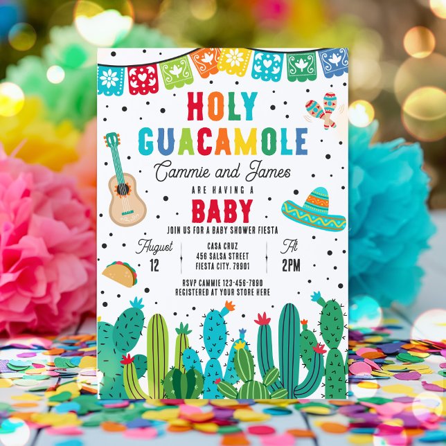 Invitación Holy Guacamole Mexican Fiesta Baby Shower (Subido por el creador)