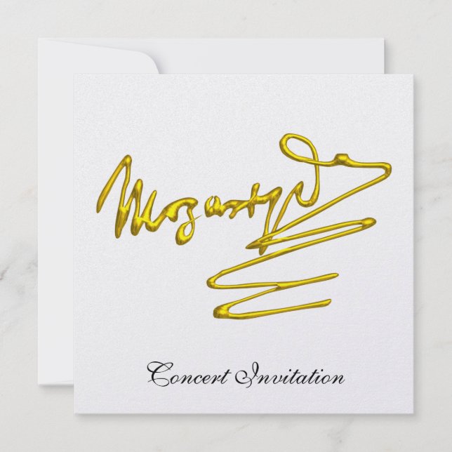 INVITACIÓN HOMAGE TO MOZART, GOLD SIGNATURE WHITE CONCERT (Anverso)