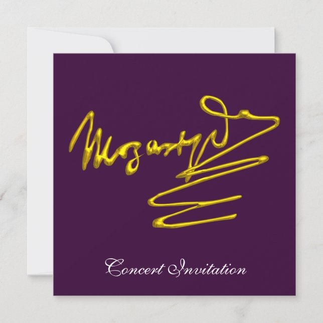 INVITACIÓN HOMAGE TO MOZART, PURPLE CONCERTE (Anverso)
