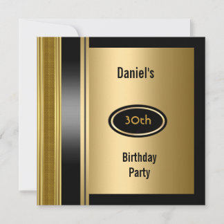 Invitación Hombre de Bronce Dorado Cumpleaños 30 Hombre