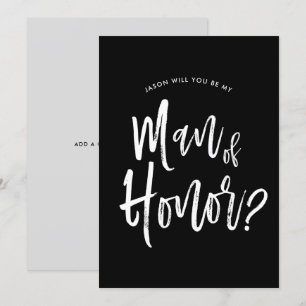 Invitación Hombre de Honor   Estilo de Letra Personalizado pa