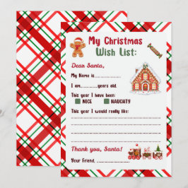 Invitación Hombre de Jengibre Carta de Navidad a Santa