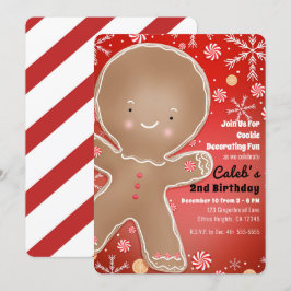 Invitación Hombre de Jengibre con Menta Festividad Cumpleaños