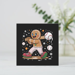Invitación Hombre de jengibre de Navidad Jugador de deportes