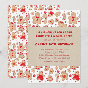 Invitación Hombre de Jengibre Galletas Horneadas Rústico Capr