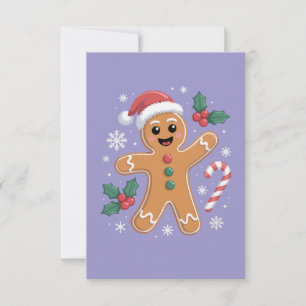 Invitación Hombre de Jengibre Navideño Festivo y Adorable Gal