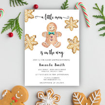 Hombre de Jengibre Pequeño Baby Shower de Navidad