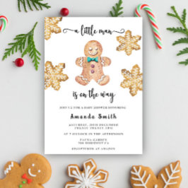 Invitación Hombre de Jengibre Pequeño Baby Shower de Navidad