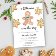 Hombre de Jengibre Pequeño Baby Shower de Navidad
