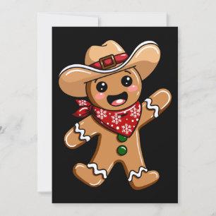 Invitación Hombre de jengibre sombrero de vaquero bandana Nav