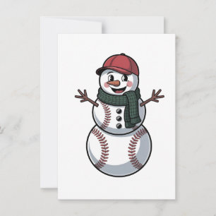 Invitación Hombre de nieve béisbol Navidad Santa béisbol Depo