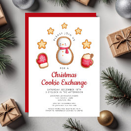 Invitación Hombre de nieve de intercambio de galletas de Navi