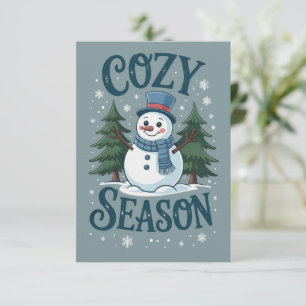 Invitación Hombre de nieve de invierno temporada acogedora ár
