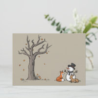 Hombre de nieve de Navidad Zorro y ciervo Animal d