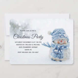 Invitación Hombre de nieve lindo en Navidades de fotografía d