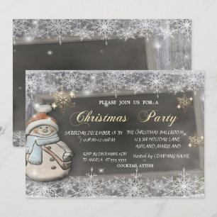 Invitación Hombre de nieve, Navidades corporativos de copos d