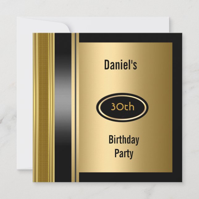 Invitación Hombre de oro metalizado 30 cumpleaños Bronce (Anverso)