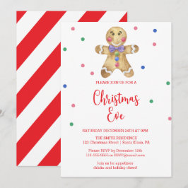 Invitación Hombre de pan de jengibre - Fiesta de Navidades