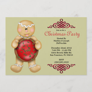 Invitación Hombre de pan de jengibre LINDO con la galleta y
