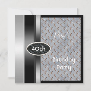 Invitación Hombre de plata metalizado 40 cumpleaños Bronce