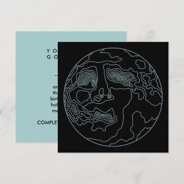 Invitación hombre en la luna (Anverso / Reverso)