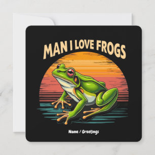 Invitación Hombre gracioso que amo a las ranas retro amantes 
