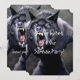 Invitación hombre lobo aterrador