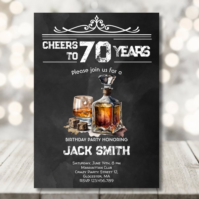 Invitación Hombre sabio y fiesta de cumpleaños de whisky (Subido por el creador)