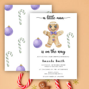 Invitación Hombrecito Hombre de Jengibre Navidad Baby Shower