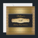 Invitación Hombres 40 años Fiesta de oro estudiantes Metaliza<br><div class="desc">Hombres 40 Aniversario Fiesta Oro Estudiantes Metalizado Mans Elegant Mens 60th 50th 40th todos los años Invitaciones del partido de cumpleaños hombre masculino.</div>