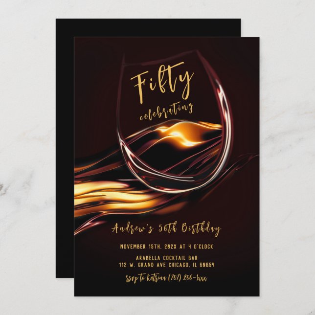 Invitación Hombres 50 años (Anverso / Reverso)