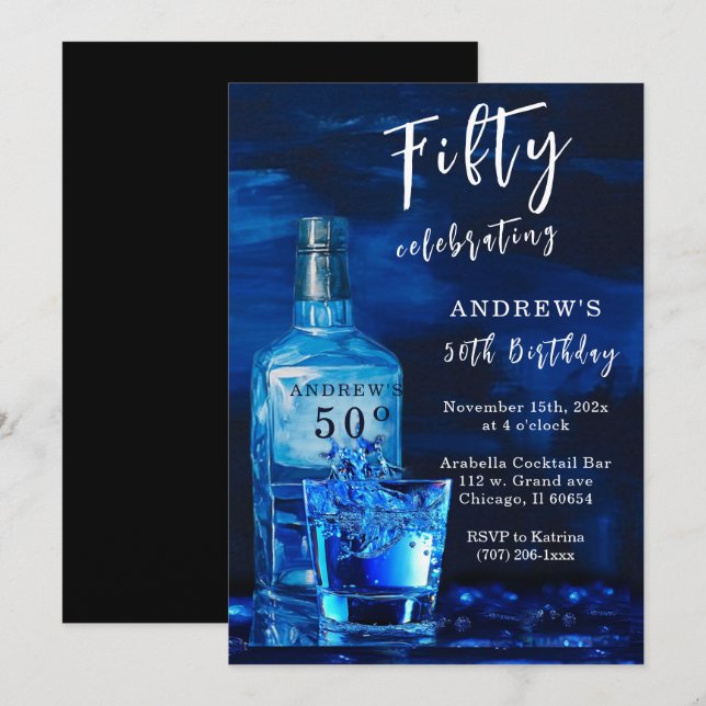 Invitación Hombres 50 años (Anverso / Reverso)
