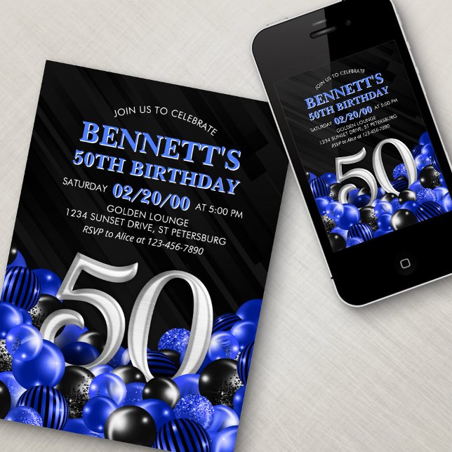 Invitación Hombres Azules 50 cumpleaños (Subido por el creador)