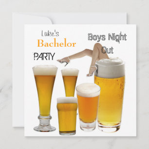 Invitación Hombres Bachelor Party Beer Boys Night Legs