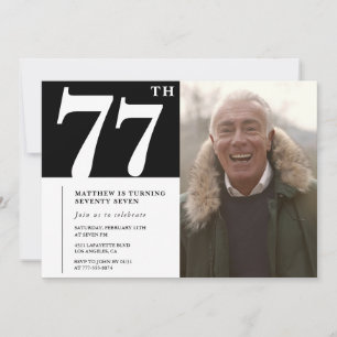 Invitación Hombres blancos y negros 77 años