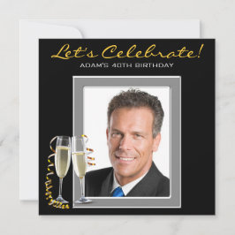 Invitación Hombres Cualquier Fiesta de cumpleaños de la foto 