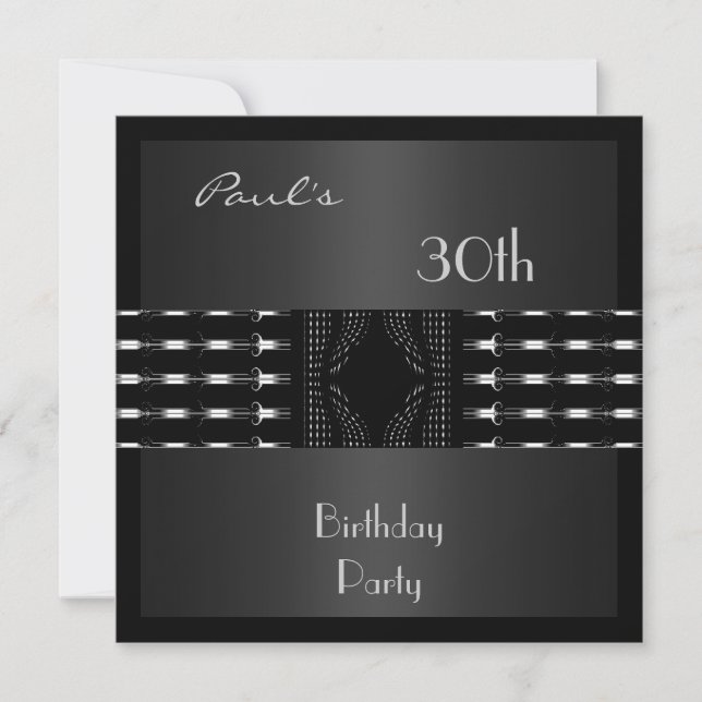 Invitación Hombres Cumpleaños 30 Aniversario Fiest (Anverso)