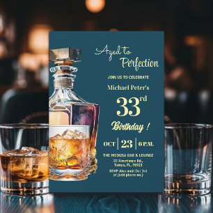 Invitación Hombres de 33 años cumpleaños Whiskey envejecido a